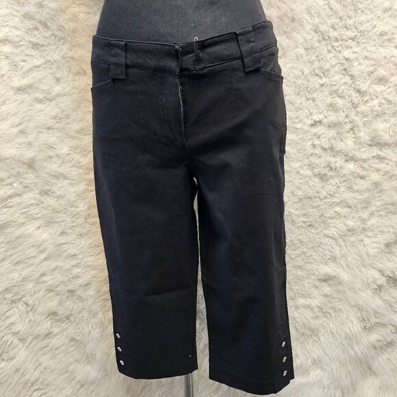 89th Madison Women's Black Capri Pants Size: 8 - Picture 1 of 8